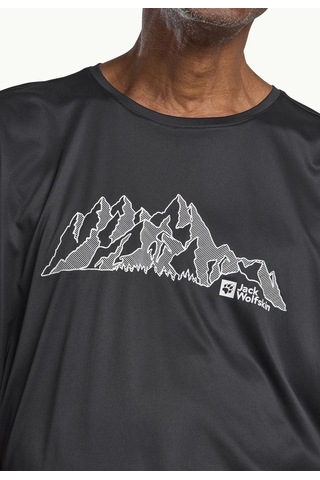 Jack Wolfskin Jack Wolfskın Peak Graphıc T M Erkek Mtn Phantom T-shırt A63269-t0272 Siyah