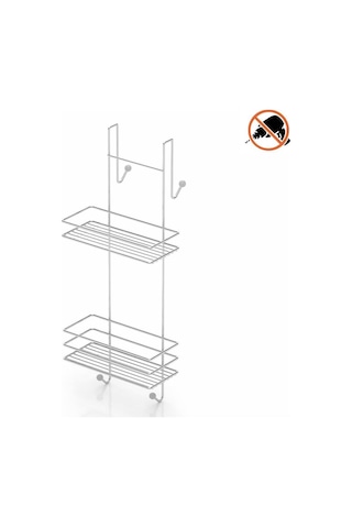 Tekno Tel Lm-065 Asmalı 2 Katlı Düz Banyo Duşakabin Rafı Krom