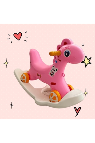 Sallanan Pembe Dinazor Sallanır Ve Tekerleklidir Sallanan Dino