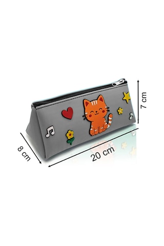 Kedi Tasarımlı PVC Kalem Kutusu – Dayanıklı Silikon Yapı, Çocuklar için Şık ve Pratik Okul Kalemlik