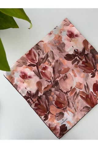 Emproyal Pastoral Desen Line Eşarp Çikolata