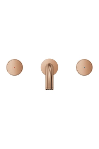 Grohe Atrio Private Collection 20589DL0 M Boyut Brushed Warm Sunset 3 Delikli Duvardan Lavabo Bataryası Bakır