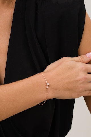 Zirkon Taşlı Rose Aşk Meleği Eros Minimal Gümüş Bileklik Sa00034