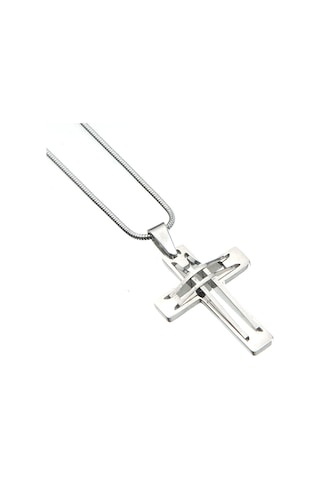Haç Işareti Erkek Kolye Çelik Takı Aksesuar K24 T5 Çelik
