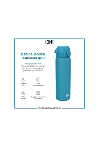 Ion8 - Paslanmaz Çelik İnce Suluk - Mavi - 600 Ml - Sızdırmaz