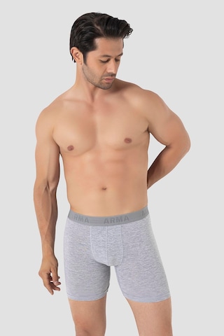 Arma Yıldız 3'lü Paket Erkek Gri Uzun Paçalı Boxer Pamuklu Likralı Esnek Kumaş Gri