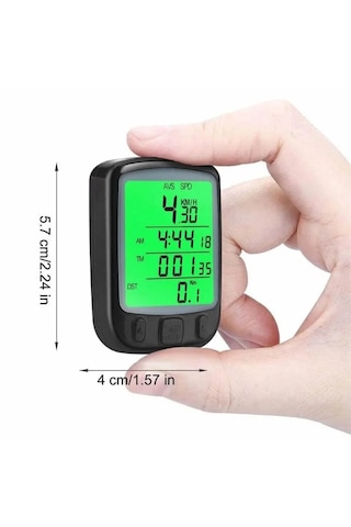 Monozone Km Sayacı Işıklı Lcd Ekran Çok Fonksiyonlu Hızgöstergesi Siyah