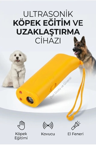 Bay Köpek Kovucu Ultrasonik Eğitim Cihazı Led Fenerli Taşınabilir Sarı Yardımcı Ürün Najmaddin