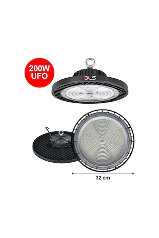 200w Askılı Yüksek Tavan Armatür Ufo Dls Led Ufo-104-200 Siyah