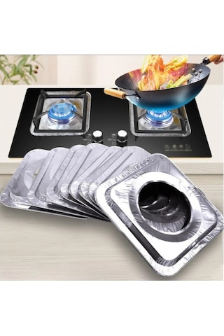 10 Adet Alüminyum Ocak Koruyucu Folyo Çok Renkli