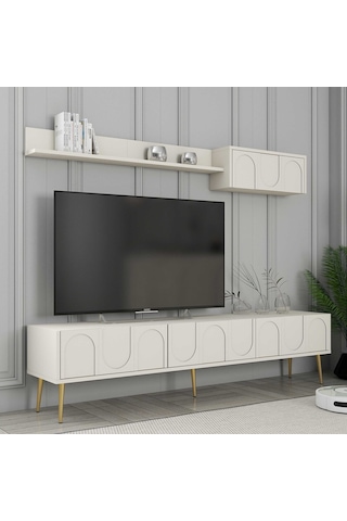 Variant Lyon 3 Lü Salon Takımı - Krem / Altın