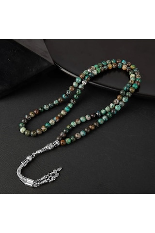 Sertifikalı Krizokol Doğal Taş Tesbih 99luk 6mm