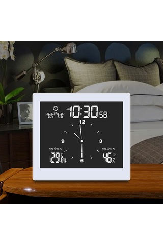 Geeroyoo Ip65 Su Geçirmez Dijital Saat - Lcd Ekranlı Oda Sıcaklık Nem Ölçer, Alarm, Geri Sayım Ve Zaman Gösterici Fonksiyonları Beyaz Beyaz