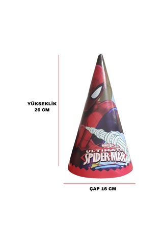 Karton Parti Şapkası Örümcek Adam Temalı 8 Adet Tüm Yaşlar
