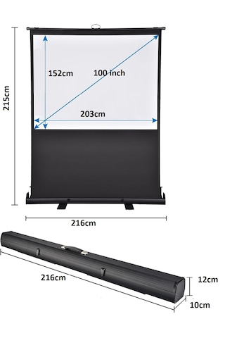 Peak 203x152 Cm Taşınabilir Pull Up Floor Projeksiyon Perdesi