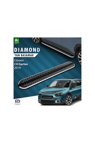S-dizayn Citroen C4 Cactus Diamond Krom Yan Basamak 183 Cm 2014 Üzeri