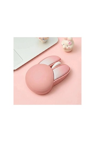 Tavşan Figürlü Kablosuz Mouse Pil Dahil Etiket Hediyeli Pembe Diğer