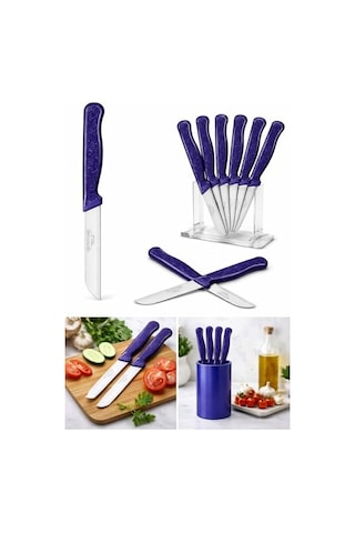 Solingen 6'li Tırtıklı Meyve Bıçağı Seti, Paslanmaz Çelik, Ergonomik Kaymaz Sap, Ultra Keskin, Meyve Ve Sebze İ