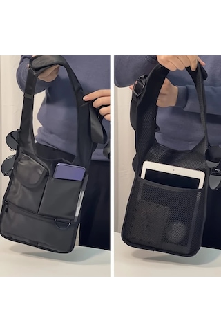 Willowhaven 1 Adet Hırsıza Karşı Gizlenebilir Koltuk Altı Çantası Siyah Erkek Seyahat Telefon Çantası Siyah