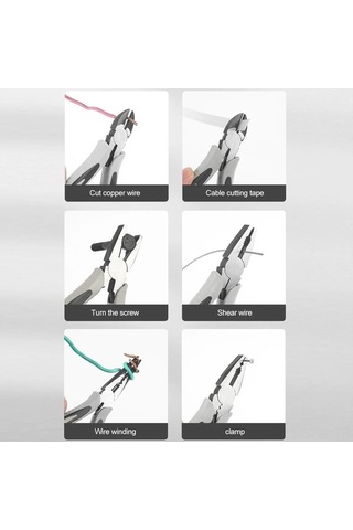 Besthome1 6 Elektrikçi Krom Nikel Çelik Tırnaklı Presli, Kaydırıcı, Kesici Ve Anti Kayma Kollü El Tokma Aleti