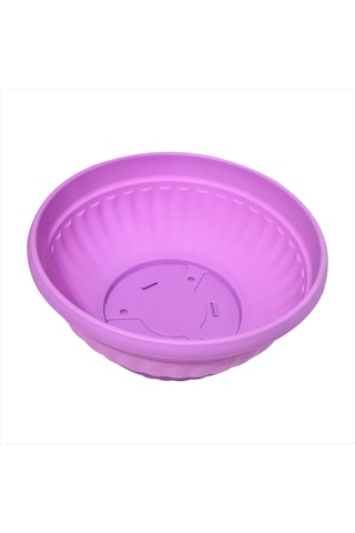 Büyük Mor Lila 33 Cm Çapında Yuvarlak 10 Cm Derin Tahliye Delikli Tabaklı Salon Balkon Aranjman Saksısı -