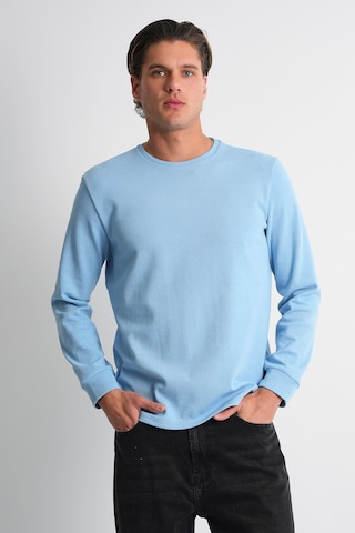 Alexander Gardi Alexandergardı Uzun Kollu Bisiklet Yaka Basic Sweatshirt Mavi