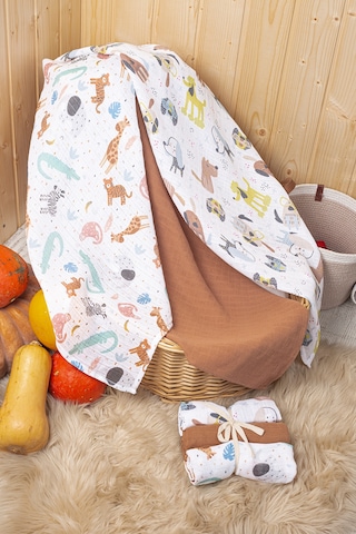 Luckka 3'lü Çok Amaçlı Müslin Örtü Seti - 75x75 Cm - Ztc200 Kahverengi Kahverengi