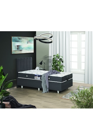 Nero Tek Kişilik Baza Comfort Yatak Modelli Başlık %100 Çelik+ Mdf 90 x 190
