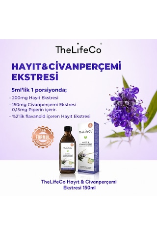 TheLifeCo Hayıt & Civanperçemi Ekstraktı 150 ML