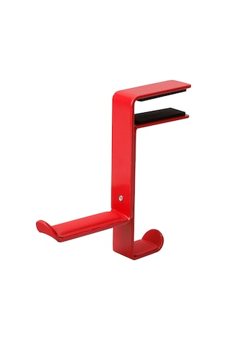 Geeroyoo Kırmızı Metal Kulaklık Tutucu: Açısı Ayarlanabilir, Kayma Önleyici Pu Yastık, Masa Üstü Klemeli, Tek Parça Oluşturulmuş Tasarım