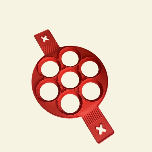 Sunshine011 Kırmızı Multi-şekilli Silikon Pankek Kalıbı - Yapışmaz Yeniden Kullanılabilir Kolay Çıkan Dayanıklı Mutfak Gereci