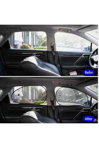 Araç Arka Yan Cam Güneşlik Vantuzlu Oto Perde Seti Araç Perdesi