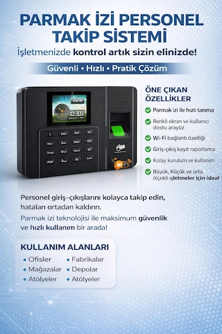 Wifi Kablosuz Parmak İzi okuyucu-kartlı Giriş Çıkış Personel Takip Cihazı