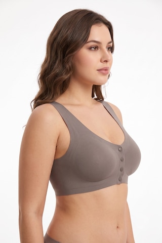 Missvera Kadın Lazer Kesim Önden Çıtçıtlı Pedli Sütyen Bgl-st05636 VİZON