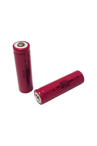 Sertec 14500 3.7 Volt 800 mA Li-ion Şarj Edilebilir Pil 2 Adet