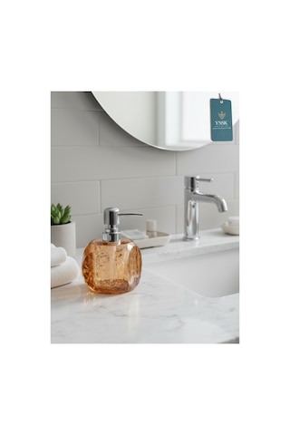 Chacha Home Luxury Glamour Opulans Geometrik Kristal Tasarım Akrilik Sıvı El Sabunu Şişesi, Banyo Aksesuarı Bal