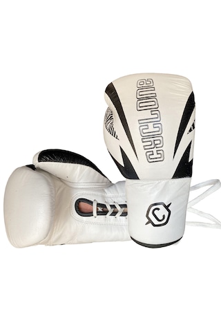 Cyclone Legion Hakiki Deri Bağcıklı Boks Ve Kick Boks Eldiveni Beyaz