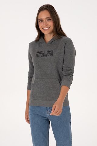 U.S. Polo Assn. Kadın Antrasit Melanj Şardonlu Kapüşonlu Basic Sweatshirt 50313566-VR081