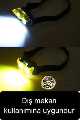Premium Led Kafa Lambası Cob 80 Lümen Güçlü Aydınlatma Kamp Spor Tamirat Outdoor Ayarlı Fonksiyonel Çok Renkli
