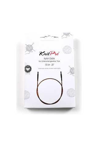 Knitpro Ginger Şeffaf Plastik Kordon 50 Cm Kahverengi Needle Rope Nylon Natural/brown Brown Single Cord 29 Cm-50 Cm/20 " Needle 31292