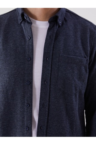 Lcw Eco Lacivert Regular Fit Uzun Kollu Gabardin Erkek Gömlek