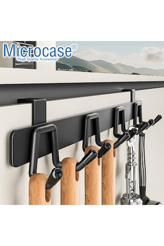 Microcase Kapı Arkası Çok Amaçlı Elbise Çanta Vb Metal Eşya Askılığı Al5446 Siyah