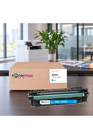 Hp 655a Cf451a Mavi Uyumlu Toner - Çipli / Color Laserjet Enterprise M652 / M653 / Mfp M681 / M682