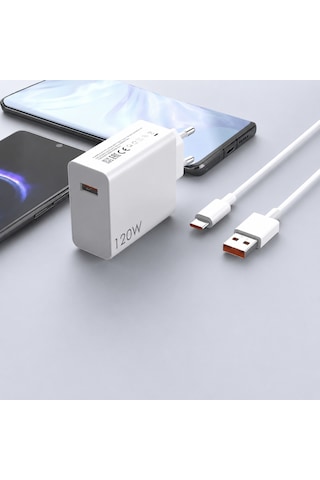 120w Turbo Hızlı Şarj Aleti Type-c Kablolu 6a Usb Şarj Adaptörü Xiaomi Poco Redmi Uyumlu