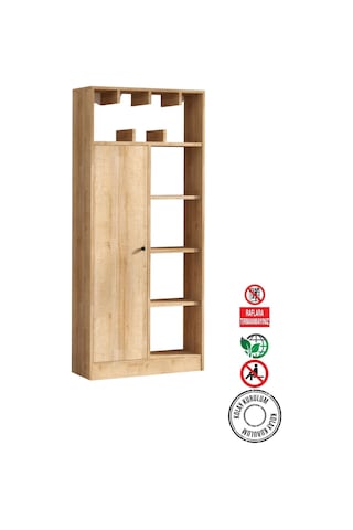 Decormet Jemma Kitaplık Safir Meşe Çok Renkli