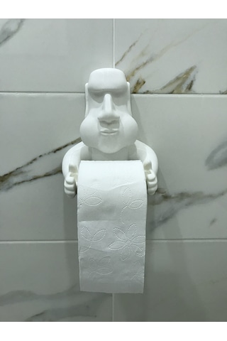 Moai Tuvalet Kağıt Standı Beyaz