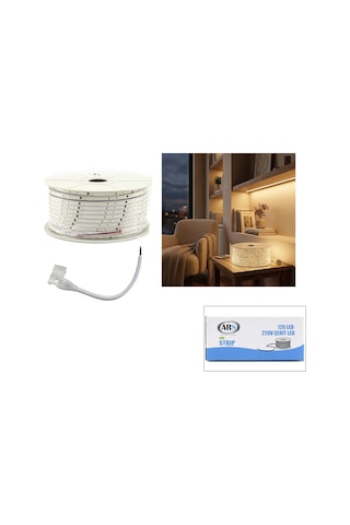 100mt 3000k - Gün Işık Dış Mekan Şerit Led 220v 120led 348983 5047 Çok Renkli