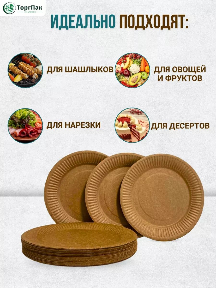 Euecopack 23 Cm Kağıt Tek Kullanımlık Tabaklar, 50 Adet 224498441 100 adet