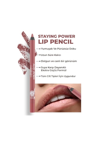 Alix Avien Suya Dayanıklı Uzun Süre Kalıcı Yumuşak Dudak Kalemi Staying Power Lip Pencil 53 Peachy Nude