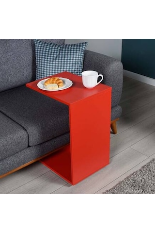 Çok Amaçlı Tekerlekli C Koltuk Sehpası-kırmızı 35x62x45 Cm Gxyxd Kırmızı